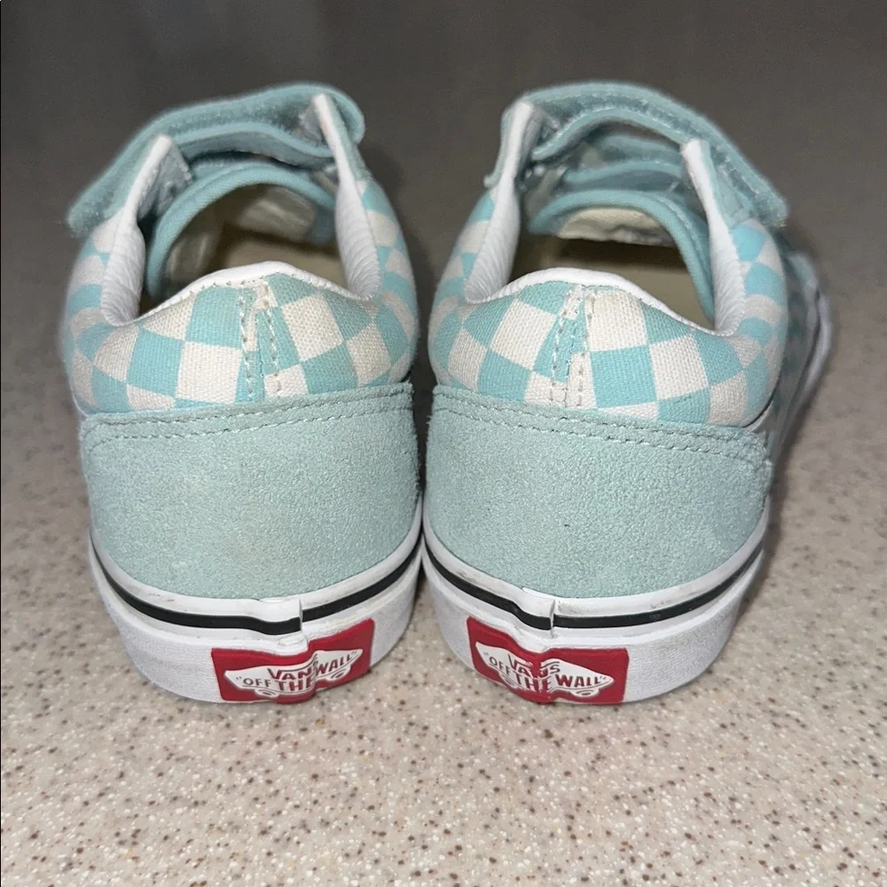 VANS Kids Blue Checkered Old Skool Sneakers youth size 3